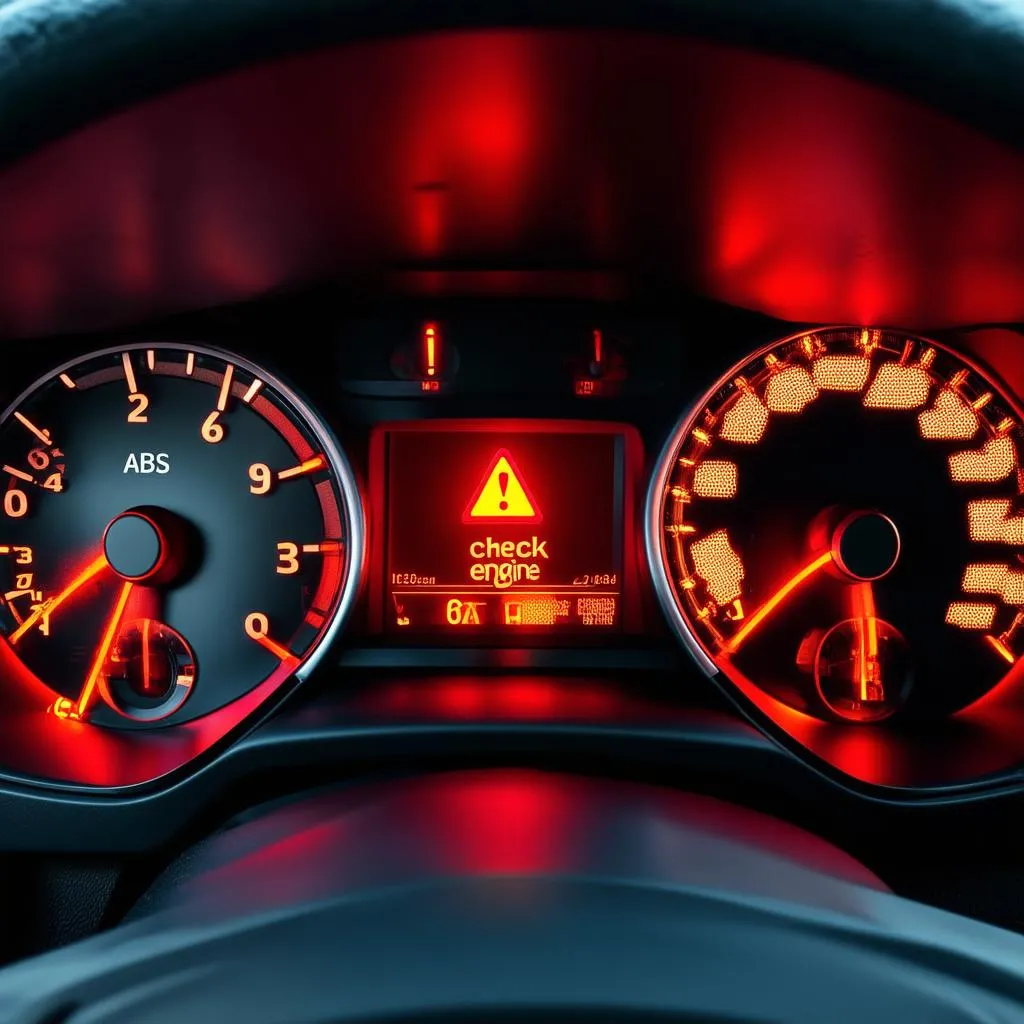 Car dashboard warning lights